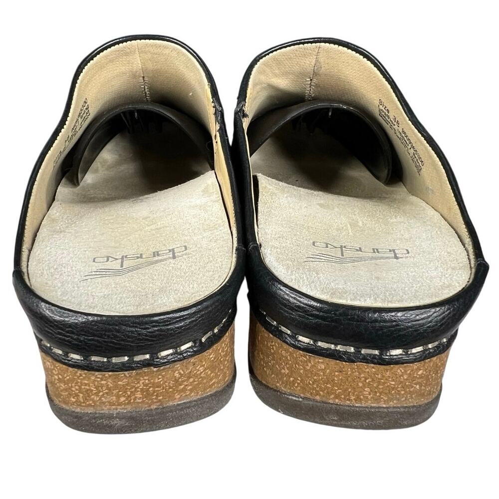 Dansko Women’s Mariela Black Leather Clog Size 38 US 7.5/8 - Picture 9 of 11